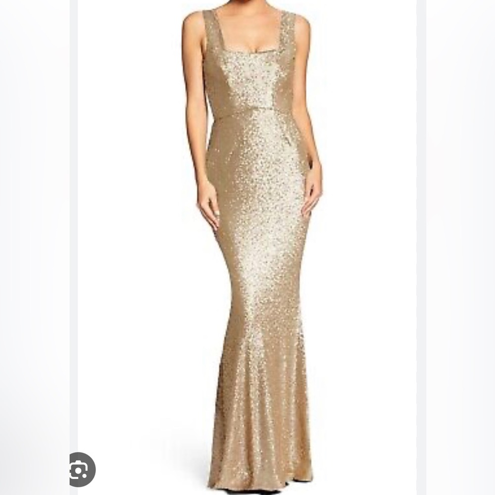 Dress the population gold sequin dress